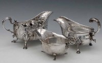 Lot 257 - Irish silver sauce boat and two others (3).