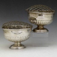 Lot 258 - Pair silver rose bowls.