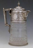 Lot 259 - Silver mounted claret jug (chipped).