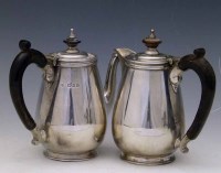 Lot 266 - Pair of silver coffee and hot water jugs by