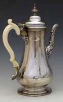 Lot 267 - George III silver coffee pot with ivory handle
