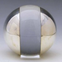 Lot 276 - Emile Puiforcat glass and silver sphere 6/199.