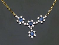 Lot 319 - Sapphire and diamond necklace