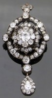 Lot 342 - Antique diamond pendant / brooch.