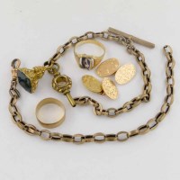 Lot 346 - Mixed group of 9ct gold items.