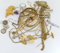 Lot 347 - Mixed group of 18ct gold and unmarked jewellery.
