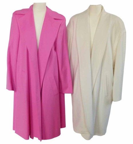 Lot 373 - Escada pink knee length coat and another in