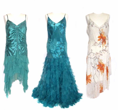 Lot 403 - Three embroidered occasion dresses