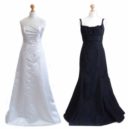 Lot 410 - 2 full length formal dresses, one white