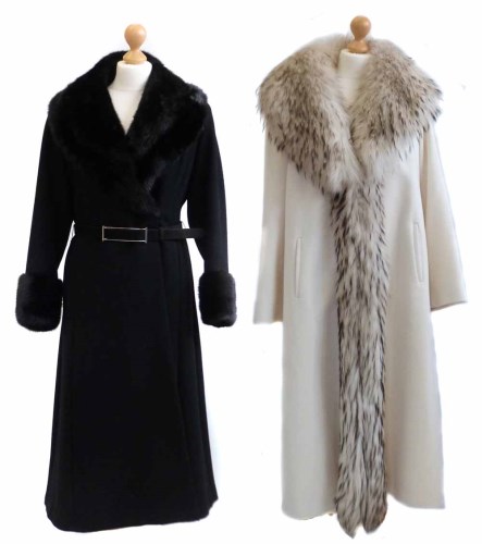 Lot 417 - Two full length coats with fur collars