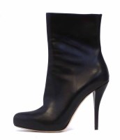 Lot 426 - Christian Dior black leather stiletto ankle boots
