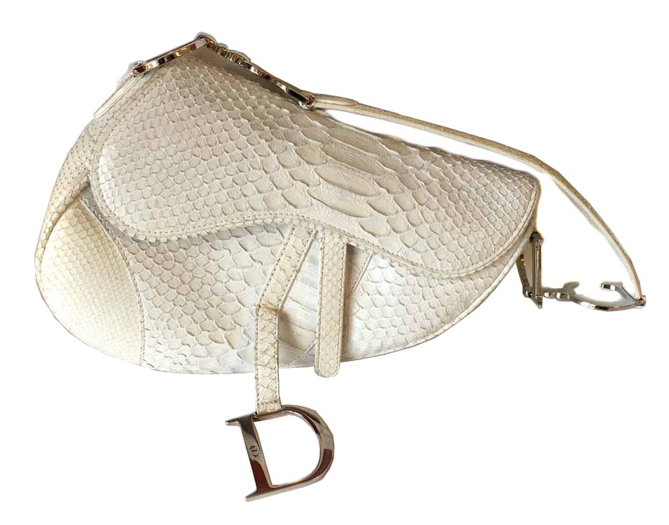 Lot 448 Christian Dior white snake skin effect