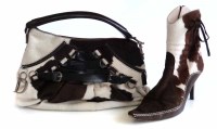 Lot 453 - Christian Dior cowhide bag and matching boots