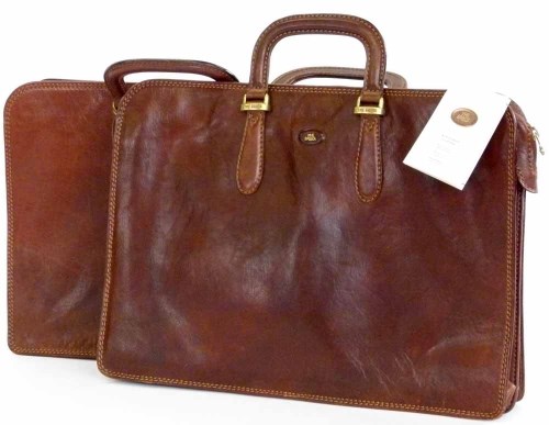 Lot 465 - Two brown leather brief cases by The Bridge