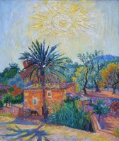 Lot 481 - Frederick Gore, Evening, Majorca, oil.