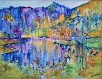 Lot 484 - J.L. Isherwood, Snowdon, oil.