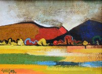 Lot 486 - Geoffrey Key, Sun Fields Study, oil.