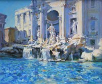 Lot 487 - Gordon Radford, The Trevi Fountain, Rome, oil.