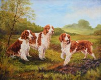 Lot 512 - Eileen Blundell, Welsh Springers, oil.