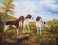 Lot 513 - Eileen Blundell, English Pointers, oil.