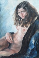 Lot 546 - Francis Rudolph, Seated nude, oil.