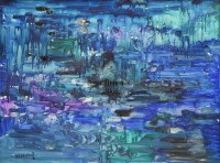 Lot 555 - J.L. Isherwood, Aquarium, oil on board.