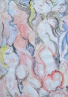 Lot 556 - John Thompson, Female figure studies, watercolour.