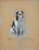 Lot 566 - Nesta Warren, 20th century, Portrait study of a Jack Russell Terrier, pastel.
