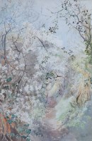 Lot 572 - Nan Heath, Roscamode Lane, watercolour.
