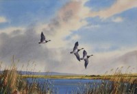 Lot 578 - Winston Megoran, The Mereside, watercolour.