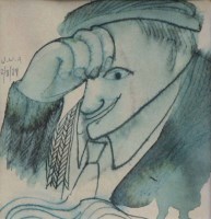 Lot 582 - Jim Anderson, Anxious Man, ink and wash.