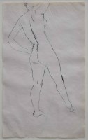 Lot 585 - Edward Burra, Nude study, ink.
