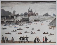 Lot 592 - After L.S. Lowry, Crime Lake, signed print.