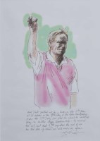 Lot 595 - Harold Riley, Jack Nicklaus, mixed media.