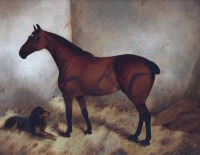 Lot 619 - George Wright, Violet & Ned, oil.