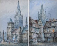 Lot 635 - W.H. Wallis, Le Folgoet, Brittany and Troyes, watercolour and pencil (2).