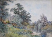 Lot 636 - Henry Stannard, On the Ouse, near Kempston, watercolour.