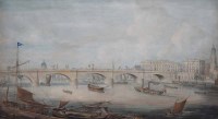 Lot 649 - Gideon Yates, View on the Thames, watercolour.
