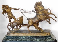 Lot 657 - The Roman Charioteer gilt bronze figure group