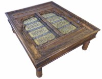 Lot 695 - 19th century Indian window frame converted into a coffee table