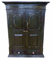 Lot 696 - Early 20th century Indian hardwood painted cupboard