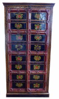 Lot 697 - Early 20th century Indian hardwood painted cabinet