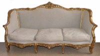Lot 710 - Early 20th century gesso show framed three seat sofa of French design