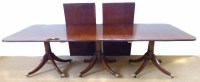 Lot 715 - Three pedestal regency style mahogany dining table