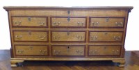 Lot 728 - George III oak mahogany cross banded Lancashire chest