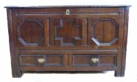 Lot 746 - 18th century oak joint chest