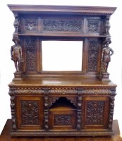 Lot 749 - Mid 19th century continental carved and stained oak side cabinet