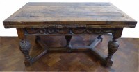Lot 750 - Early 19th century continental oak drawer leaf table