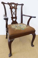 Lot 757 - George II red walnut carver chair