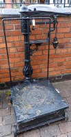 Lot 765 - Set of cast iron sack scales of wheels.